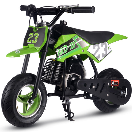 50cc 2-Stroke Kids Gas Dirt Bike – Beginner Friendly, Up to 25 MPH – Green