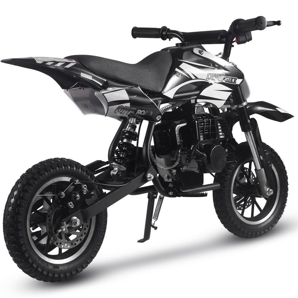 50cc 2-Stroke Kids Gas Dirt Bike – Beginner Friendly, Up to 25 MPH – Black