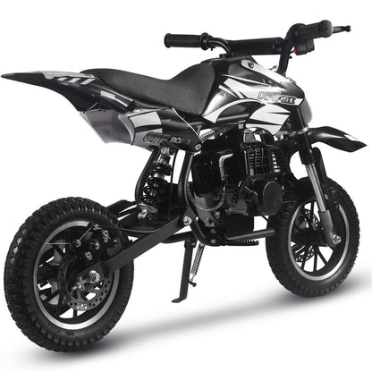 50cc 2-Stroke Kids Gas Dirt Bike – Beginner Friendly, Up to 25 MPH – Black