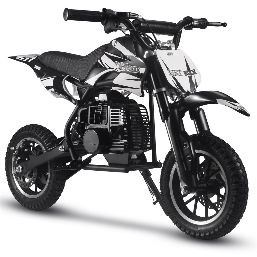 50cc 2-Stroke Kids Gas Dirt Bike – Beginner Friendly, Up to 25 MPH – Black