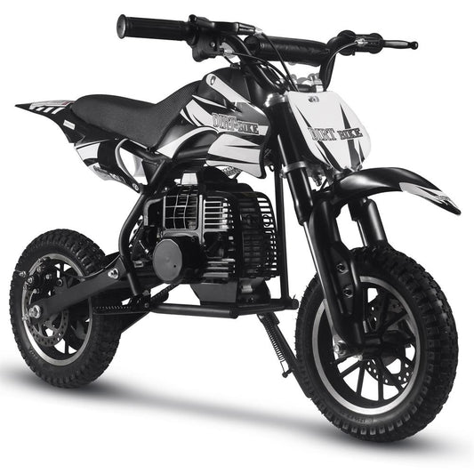 50cc 2-Stroke Kids Gas Dirt Bike – Beginner Friendly, Up to 25 MPH – Black