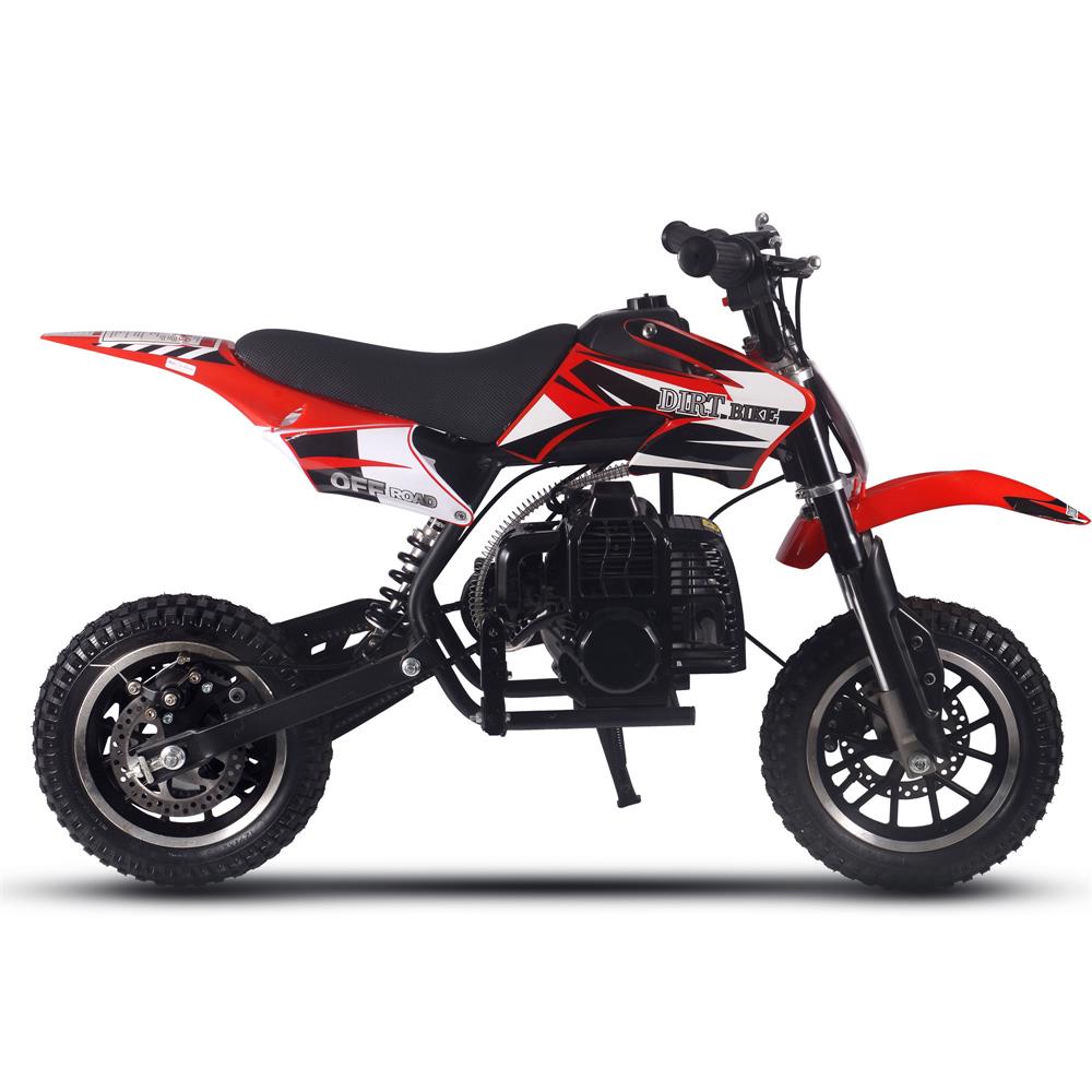 50cc 2-Stroke Kids Gas Dirt Bike – Beginner Friendly, Up to 25 MPH – Red