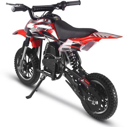 50cc 2-Stroke Kids Gas Dirt Bike – Beginner Friendly, Up to 25 MPH – Red