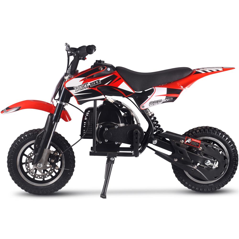 50cc 2-Stroke Kids Gas Dirt Bike – Beginner Friendly, Up to 25 MPH – Red