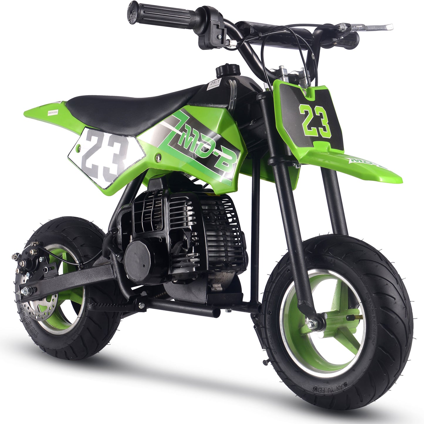50cc 2-Stroke Kids Gas Dirt Bike – Beginner Friendly, Up to 25 MPH – Green