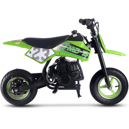 50cc 2-Stroke Kids Gas Dirt Bike – Beginner Friendly, Up to 25 MPH – Green
