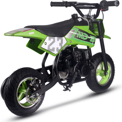 50cc 2-Stroke Kids Gas Dirt Bike – Beginner Friendly, Up to 25 MPH – Green